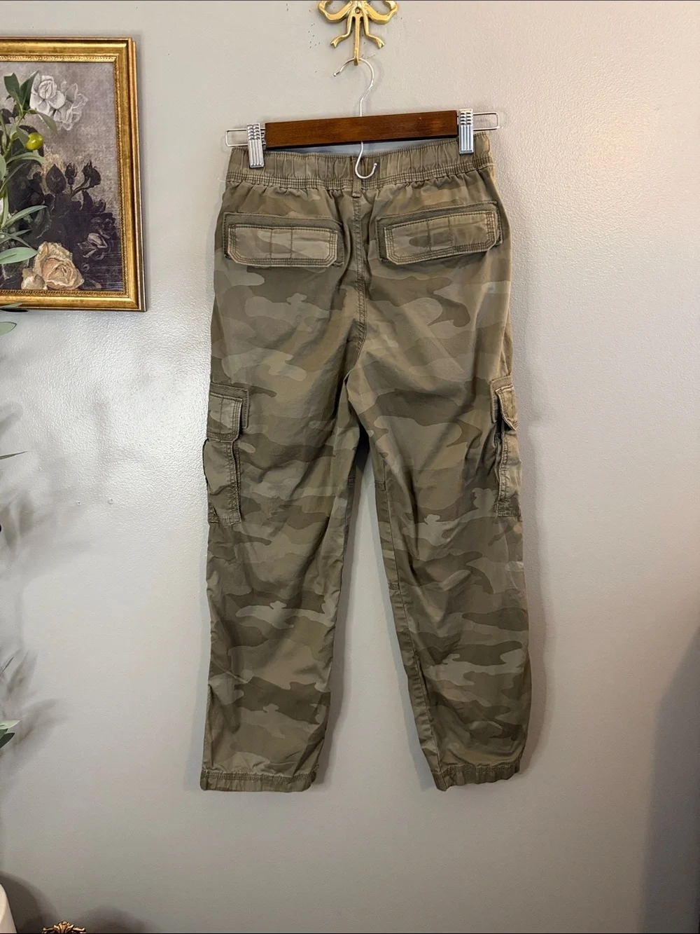 Abercrombie Kids 11/12 Camo Baggy Cargo Pants Utility Drawstring